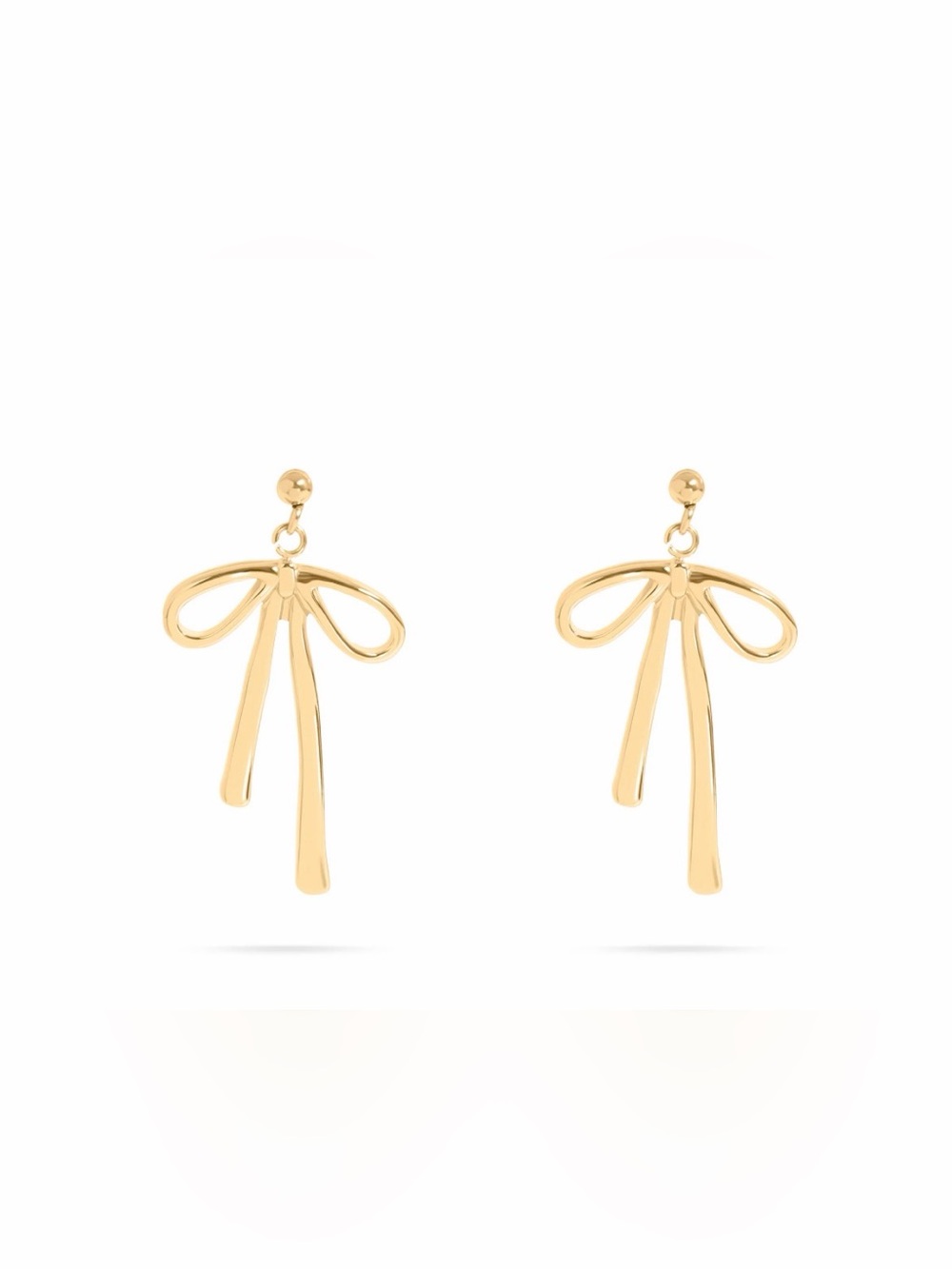 Gold Bow Drop Earrings - Elegant Women’s Jewelry